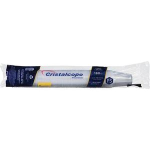 Copo de Plástico Descartável Cristalcopo ABNT 180ml Transparente Pacote com 100 unidades