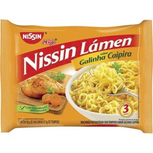 Macarrão Instantâneo Nissin Lámen Galinha caipira Pacote com 85g