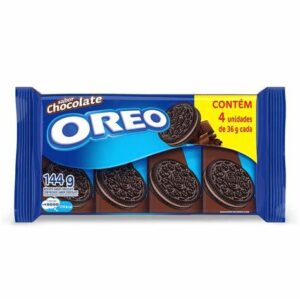Biscoito Recheado Oreo Chocolate Pack com 4x36g