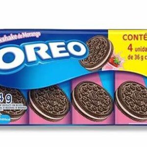 Biscoito Recheado Oreo Milkshake de Morango Pack com 4x36g