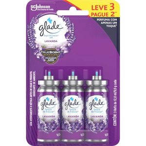 Refil Desodorizador Glade Lavanda Embalagem com 3 unidades