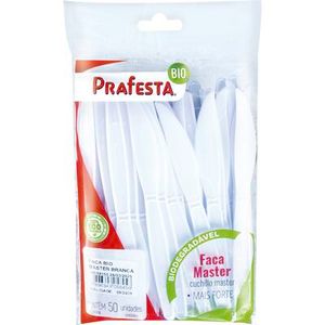Faca Bio Prafesta Master Branca Pacote com 50 unidades