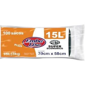Saco para Lixo Embalixo Super econômico - 15L Rolo com 100 unidades