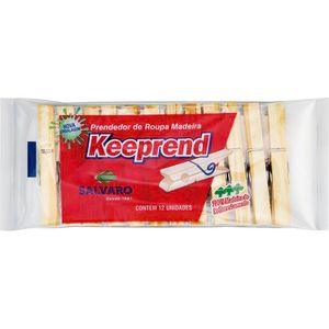 Prendedor de Roupa Keeprend Madeira Pacote com 12 unidades
