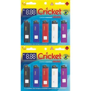 Isqueiro Cricket Cartela com 10 unidades