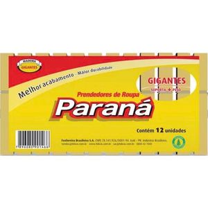 Prendedor de Roupa Paraná Madeira gigante Pacote com 12 unidades