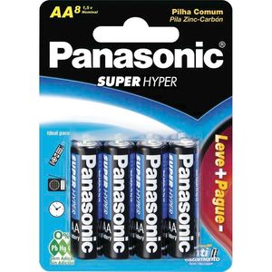 Pilha Panasonic Pequena SM 3SHSP Cartela com 8 unidades