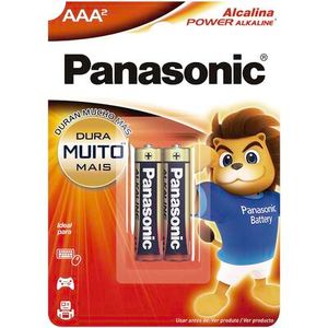 Pilha Alcalina Panasonic Palito Cartela com 2 unidades