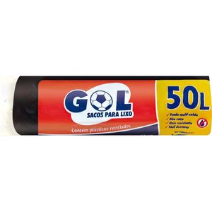 Saco de Lixo Gol Preto - 50L Rolo com 30 unidades