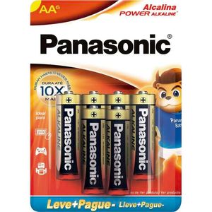Pilha Alcalina Panasonic Pequena LR6XAB Blister com 6 unidades