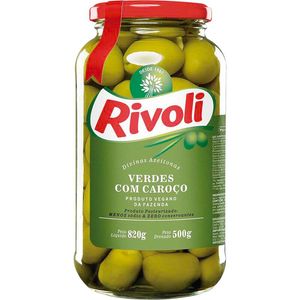 Azeitona Verde Rivoli Com caroço Vidro com 500g