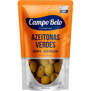 Azeitona Verde Campo Belo Sem caroço Pouch com 400g