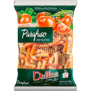 Macarrão Dallas Color Mix Parafuso Pacote com 500g