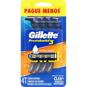 Aparelho de Barbear Gillette Prestobarba 3 Blíster com 4 unidades