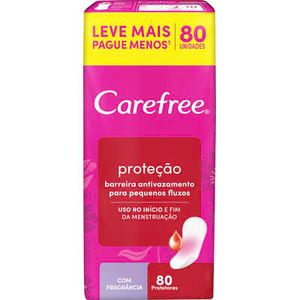 Protetor Diário Carefree Proteção Pacote com 80 unidades