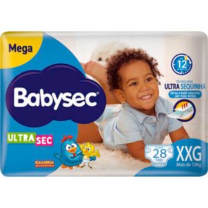 Fralda Descartável BabySec Mega XXG Pacote com 28 unidades