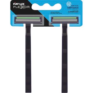 Aparelho de Barbear Fiat Lux Flexor Azul Blíster com 2 unidades