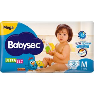 Fralda Descartável BabySec Mega M Pacote com 38 unidades